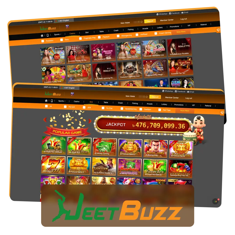 Play casino games online at JeetBuzz official platform.