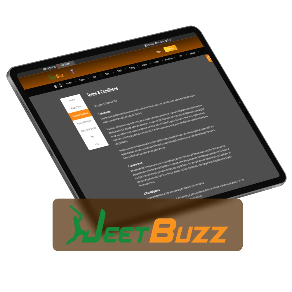 You must agree to the terms and conditions of JeetBuzz.